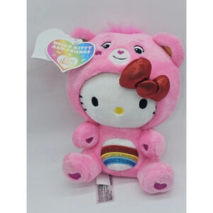 Hello Kitty in Cheer Bear costume - Sanrio x CareBear 9" Plush - NWT
